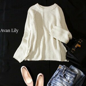 ☆☆ 美品 Avan Lily アヴァンリリィ ☆☆ 綺麗め 厚手 スリット ニット セーター F 秋 冬 23B12