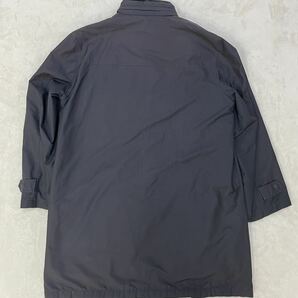 90s Aquascutum アクアスキュータム 定番チェック ライナー付 ステンカラーコート ネイビー メンズ Lサイズ相当 日本製の画像2