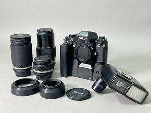 Nikon ニコン F3 一眼レフ フィルムカメラ MD-4 モータードライブ SB-12 NIKKOR 200mm 1:4 / 35-135mm 1:3.5-4.5