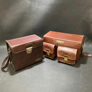 N 2719　[ カメラ用 レザーバック ２点セット！]　ETRS Minette CAMERA BAG ハードケース 鍵欠品 保管品 アンティーク ヴィンテージ 