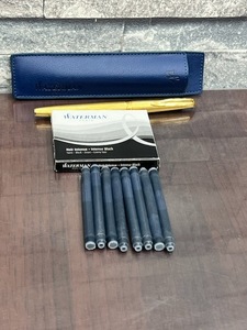 WATERMAN ウォーターマン 万年筆 ペン先 18K 750刻印 PLAQUE OR G ケース・替えインク付き！