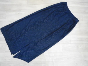 ma26 Italiya super-beauty goods python weave ground pattern navy blue long skirt size 13: large size 