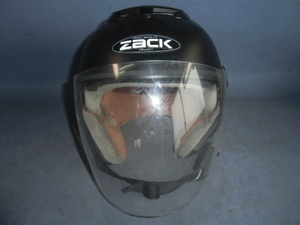 A-1 【ジャンク品】 Zack ザック TNK ZJ-2 ヘルメット ジェットヘルメット シールド オートバイ フリーサイズ 58-59㎝