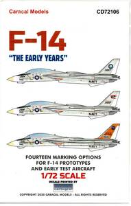 1/72 Caracal Models カラカルモデルスデカール CD72106- F-14 "Tomcat" - The Early Years”