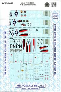 1/72マイクロスケールデカール　AC72-0047 USAF Phantoms - F-4E Sharkmouths