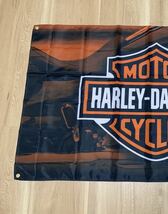 ハーレー ダビッドソン 特大フラッグ バナー 約150×90cm タペストリー 旗 ガレージ装飾 アメリカン アメ車 ホットロッド バイク HARLEY_画像3