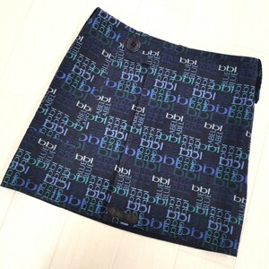 Y△ 【商品ランク:B】バーバリー BURBERRY BLUE LABEL ロゴ総柄 ひざ丈 タイトスカート size38 レディース ボトムス 婦人服 ネイビー系