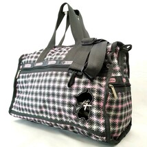  D+【商品ランクB】 レスポートサック LeSportsac ロゴプリント ナイロン 2way ショルダーベルト付き ボストンバッグ 手提げ トート 婦人鞄_画像1