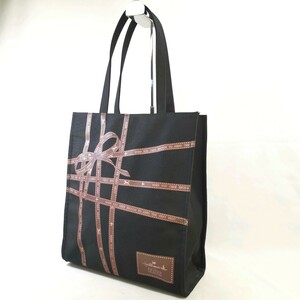 H #【商品ランク:B】 ホールマーク Hallmark リボンデザイン キャンバス セミショルダー 肩掛け トートバッグ 婦人鞄 ブラック系