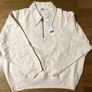 UNIQLOＵスウェットハーフジップシャツ新品♪タグ付XXLナチュラル