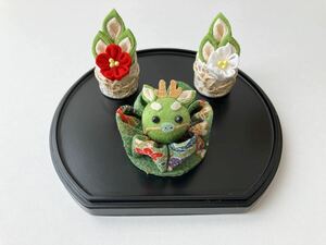 つまみ細工 辰のお正月飾り⑥【最終】門松 辰 タツ 置き物 ちりめん ハンドメイド ミニチュア 