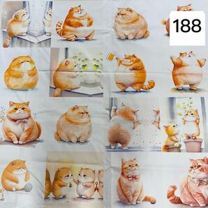 タイムセール 可愛い猫ちゃん ネコ パネル生地 ハギレ 綿 キャンバス 188