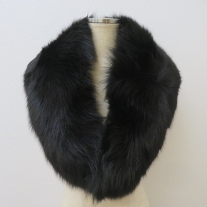 Q141*SAGAFOX SaGa fox fur tippet * black coming-of-age ceremony New Year Japanese clothes *A