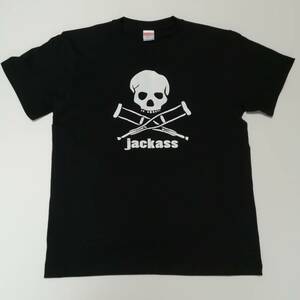 JACKASS　スカル・ロゴ　プリントT　BK　ジャッカス　XL