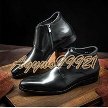 チェルシーブーツ ブーツ メンズシューズ　牛革　ビジネスシューズ　イギリス風　革靴　 フォーマル　本革　紳士靴　ブラック　26cm_画像1