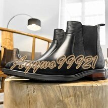 サイドゴアブーツ ブーツ メンズシューズ　チェルシーブーツ　牛革　ビジネスシューズ　本革　革靴 フォーマル　紳士靴 ブラック　25cm_画像6