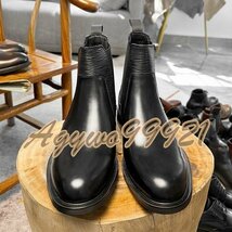 サイドゴアブーツ ブーツ メンズシューズ　チェルシーブーツ　牛革　ビジネスシューズ　本革　革靴 フォーマル　紳士靴 ブラック　25.5cm_画像3