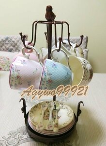LDL326# cup stand small bird motif attaching antique manner 6 piece for ( bronze )