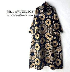 Jill.C［新品］ 送料185円 伸縮◎贅沢な深みジャガード織design*重ね着レイヤード*プルオーバー*チュニック*ワンピース3715.BLACK