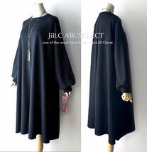 Jill.C［新品］ 送料185円 伸縮◎美ジャガード織*たっぷりの生地をつかった♪ふんわりフレアシルエット*プルオーバー*ワンピース3718bk_画像1