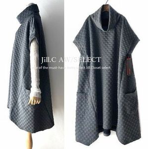 Jill.C*［新品］ 送料185円 伸縮◎上質感 重ね着レイヤード*ジャガード織*裾ヘムライン*プルオーバー*チュニック*ワンピース3704.GRAY.