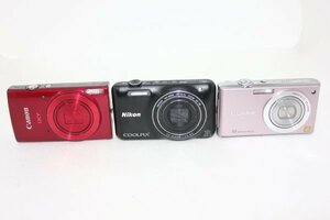 【カメラ3台まとめ売り】Nikon S6600・CANON IXY 190・Panasonic DMC-FX37 #0093-665