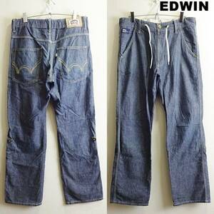  быстрое решение * без доставки * Edwin 711RS 2WAY легкий linen брюки W82cm лен сочетание рабочие брюки распорка чуно синий EDWIN G689