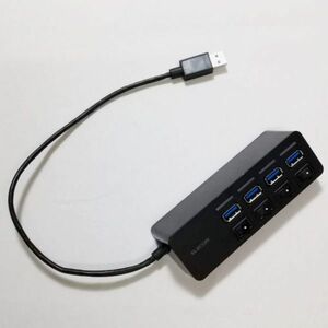 エレコム マグネット USBハブ USB3.0 Aポート×4 個別スイッチ バスパワー ブラック U3H-S418BBK