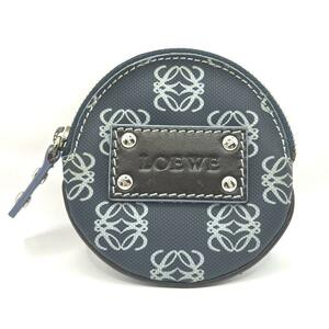 【美品】LOEWE ロエベ コインケース ネイビー 丸型