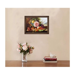 『牡丹と果物』油彩 油絵絵画　風景画 現代 ソファの背景装飾画40*60cm