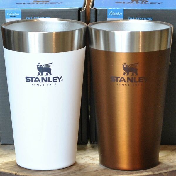 スタンレーSTANLEYスタッキング真空パイント2個セット【ホワイト＆メイプル】正規品　真空断熱 保冷保温タンブラー アウトドア BBQ