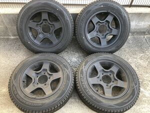 ジムニー　スタッドレス　中古　４本セット　アルミホイール付　送料込　175/80R16 91Q ダンロップ WINTER MAXX SJ8 