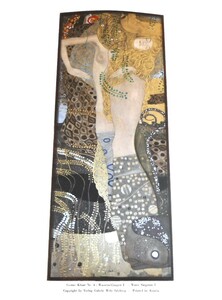 クリムト 版画 【Water Serpents 1】 額装 水蛇 Gustav Klimt 