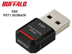 バッファロー SSD 外付け 1TB 極小 コンパクト ポータブル PS5 / PS4 対応 USB3.2 Gen2 読込速度 600MB/s ブラック SSD-PST1.0U3BA/N