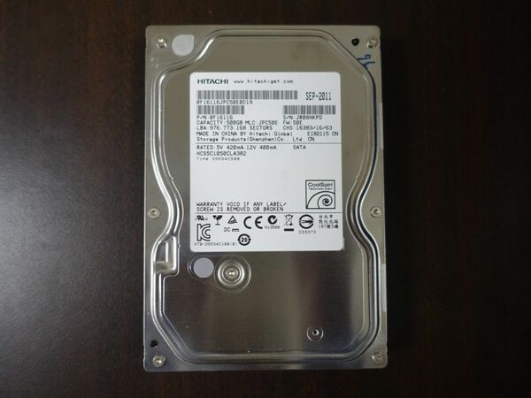 DIGA修理用ハードディスク HGST 500GB HDD CinemaStar HCS5C1050CLA382 ⑫