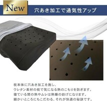 竹炭通気枕 低反発 pillow 安眠 ギフト フリース ネイビー_画像3