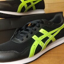 27.5cm 新品正規品 アシックス asics メンズスニーカー タイガーランナー TIGER RUNNER 1201A093-001 BLACK/HAZARD GREEN ブラック メンズ_画像3