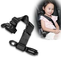 子供用シートベルト 補助ベルト 調整器 締め付け防止 位置調整(黒)_画像1