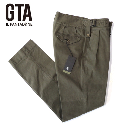 【40％OFF・新品・46】 GTA（ジーティーアー）GHURKA CARGO ストレッチコットンツイル 2プリーツグルカカーゴパンツ オリーブ 28405-759H