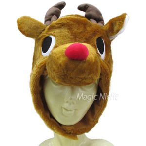 トナカイ 着ぐるみキャップ クリスマス かぶりもの 鹿 動物 帽子 グッズ