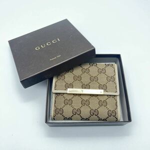 北山 11月 No.104 GUCCI グッチ EPEL002941A ブラウン系 財布 ウォレット 2つ折り財布 ヴィンテージ ブランドウォレット ミニウォレット