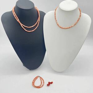 曽我部 12月 No.28 アクセサリー サンゴ SILVER シルバー 刻印 ネックレス ブレスレット レッド系 総重量約13.4g 30.3g 12.0g 4.6g