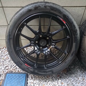 ENKEI GTC02 PCD112 9J+25 18インチ 265/35R18 HANKOOK VENTUS TD Z221 C70付 割と美品 ガリキズなし 4本