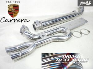 【未使用 廃盤】 オオニシヒートマジック ポルシェ 964 911 カレラ 3.6L 空冷式 ステンレス エキゾースト マフラー リアピース 中間パイプ