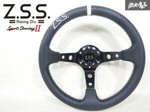 未使用 Z.S.S. ZSS SPORTS STEERING 2 カーボン タイプ ステアリング ハンドル ホイール ディープコーン 32φ 即納