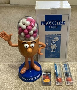 KB1134 【4点セット】Mr.CONTAC ミスターコンタック 30cm 人形 非売品 ノベルティ フィギュア・スマホ 携帯ストラップ ・アクセサリー