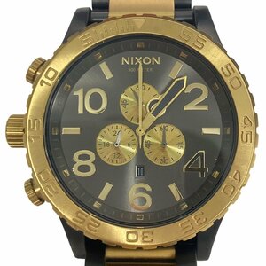 NIXON ニクソン クオーツ 腕時計 51-30 CHRONO 余りコマ付き ブラック文字盤 返品不可 レターパック発送 【現状品】 K2312K42