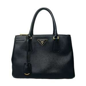 PRADA プラダ ガレリア 1BA863 2WAYバッグ ブラック レザー 冊子 角スレ・金具割れ 【中古】 K2312K123