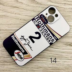 アイルトン・セナ マシン デザイン iPhone 14 ケース F1 ウィリアムズ ルノー FW16 ロスマンズ カラー スマホ