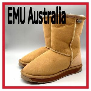 レディース EMU Australia (エミュー オーストラリア) ブーツ ムートンブーツ スエード キャメル US6 23cm シューズ オーストラリア製